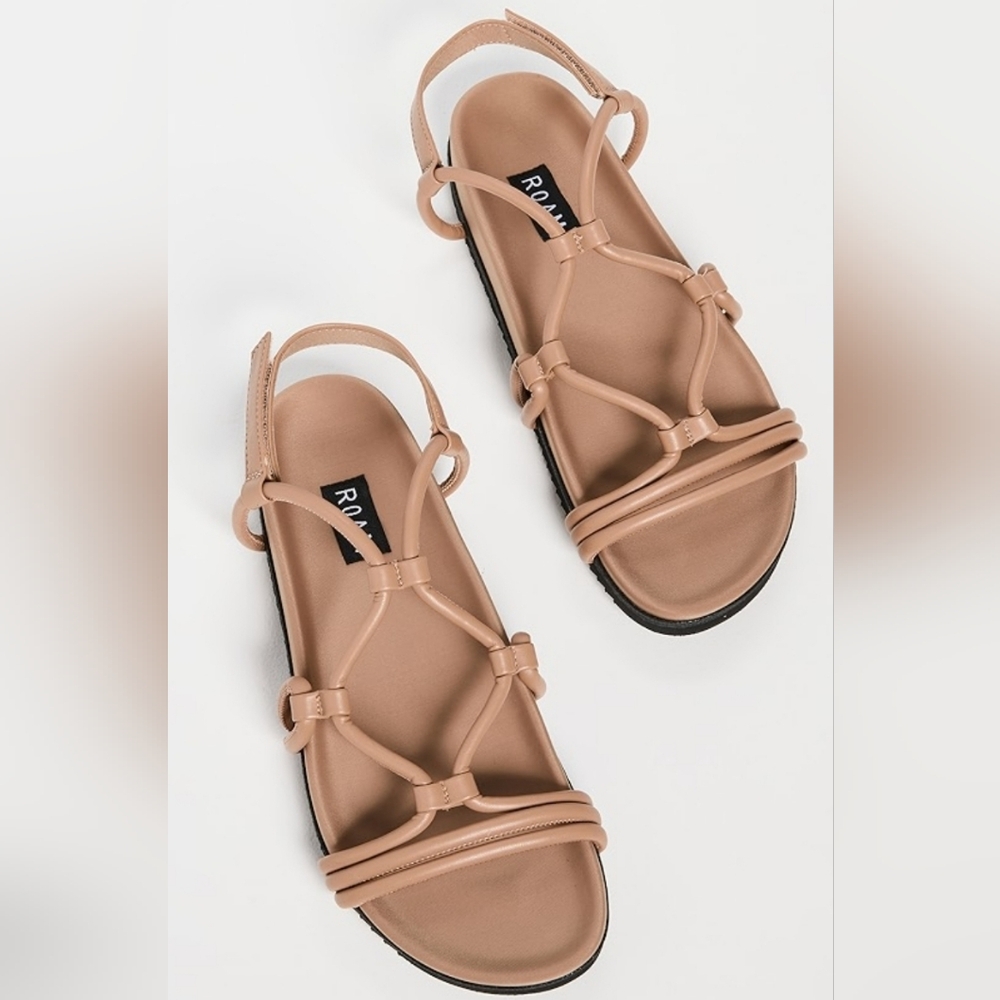 ROAM Women’s LINKY PLATFORM SANDAL NUDE Tan VEGAN LEATHER 37